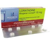 Médicaments sans ordonnance > Médicaments pour le nez et les oreilles > Médicaments antihistaminiques contre les allergies Loratadine Biogaran 10 mg x 7 - Rhinite allergique - Pharmacie en ligne LaSan
