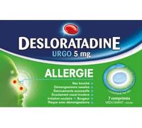Médicaments sans ordonnance > Médicaments pour le nez et les oreilles > Médicaments antihistaminiques contre les allergies Urgo Desloratadine 5 mg Comprimés x 7
