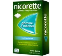 Médicaments sans ordonnance > Médicaments pour le sevrage tabagique Nicorette 2 mg Menthe Glaciale Sans Sucre gommex 105