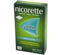 Médicaments sans ordonnance > Médicaments pour le sevrage tabagique Nicorette 3 mg Menthe Glaciale Gommes à mâcher x 30