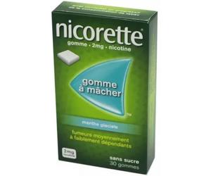Médicaments sans ordonnance > Médicaments pour le sevrage tabagique Nicorette 3 mg Menthe Glaciale Gommes à mâcher x 30