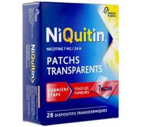 Médicaments sans ordonnance > Médicaments pour le sevrage tabagique > Patchs anti-tabac NiQuitin patchs 7 mg/24h x 28