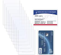 Medicare 6mm Soft Flexible Clear Pvc Card Holder With Nhs Vaccination Card Slot,Social Security Card,Insurance Card,Credit Card,Debit Card,,Transparent/Green,Modern
