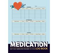 Medication Log Book: Morning, Afternoon, and Evening Doses at a Glance, Simple 4-Month Daily Meds Log with Space to Record Heart Rate & Blood Pressure