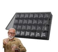 Medication Organizer, 28 Day Portable Med Organizers, 9.37x5.79x1.46 Inches Pill Holder with Dust-Proof Lid, Compact Container with Easy Carry, Accessories for Kids Adults Travel Home Office Personal