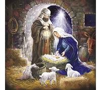 Medici Cards Lot de 10 cartes de Noël caritatives - « The Nativity » - 10 cartes de 1 superbe design religieux - Soutenir les organismes de bienfaisance britanniques