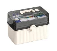 Medicine Box Organizer Storage, Medicine Box,Stockage de médicaments avec poignée - Accessoires de sécurité pour conteneurs de fournitures médicales familiales claires pour usage domestique, camping