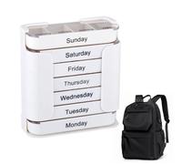 Medicine Pill Organizer - 7 jours Medicine Planner, Portable Pill Supplement Case | 4 fois un jour Storage For Home Work School Airplane Elderly Kids Vacation Trips