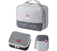 Medicine Storage Bag,3 Pieces Emergency Emergency Box Emergency Medicine Bag For Home,Travel,Camping,Outdoor Activities,Grey,Minimalist