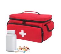 Medicine Storage Bag, Home Health Nurse Bag Empty, Portable Pill Bottle Storage Bag With Compartments Versatile Medicine Organizer Compact And Portable Perfect For Travel & Home Use -Gray/Black/Red