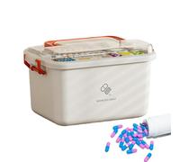 Medicine Storage Box-Portable Medication Storage | Boîte multifonctionnelle de grande taille, boîte de médicaments à plusieurs niveaux avec grande capacité, résistante à la température, AU