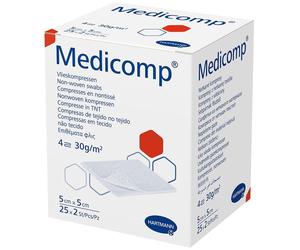 Medicomp® Compresses molletonnées stériles 5 cm x 4 couches 25x2 pc(s)