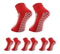 MediCounter NHS Lot de 3 paires de chaussettes de prévention des chutes Rouge Taille unique