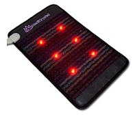 MediCrystal Mini tapis de pierres précieuses infrarouges - 81,3 cm (L) x 50,8 cm (l) - 7 cristaux naturels - Coussin chauffant FIR réglable de 30 à 70 °C - Lumières NIR et MIR 3 en 1 rouge photon