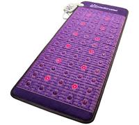MediCrystal Tapis d'améthyste infrarouge lointain - Agates naturelles + lumières rouges photons - Fabricant enregistré par la FDA - Ion négatif - Coussin chauffant FIR (taille moyenne 152,4 cm (L) x