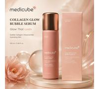 Medicube Collagen Glow Bubble Serum 150ml Soin de la peau coréen, Sérum facial hydratant avec collagène & niacinamide, Essence boostant l'éclat pour une peau lisse et radieuse