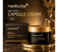 Medicube Deep Vita C Capsule Cream 55g Hydratant pour le visage coréen, Crème éclaircissante à la vitamine C avec 5% de niacinamide, Correcteur de taches brunes & Éclat radieux