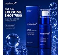 Medicube One Day Exosome Shot 7500 30ml, Sérum facial coréen aux exosomes avec AHA BHA PHA, traitement de soin de la peau affinant les pores pour une peau lisse, claire et éclatante