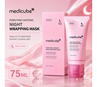 MEDICUBE PDRN Pink Caffeine Night Wrapping Mask 75ML Masque de nuit coréen Soin de la peau Masque de sommeil hydratant raffermissant éclatant