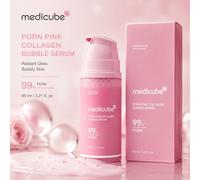 MEDICUBE PDRN Pink Collagen Bubble Serum 95ml Soin de la peau coréen, Sérum visage au collagène PDRN avec acide hyaluronique & niacinamide, Essence hydratante raffermissante éclat pour une peau de ver