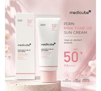 MEDICUBE PDRN Pink Tone Up Sun Cream SPF50+ P Crème solaire coréenne Éclaircissante Éclat Crème visage Protection UV Base de maquillage quotidienne