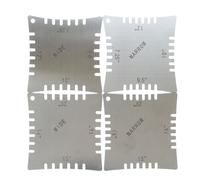 Medidores de radio con muescas para guitarra, diapasón de medición, paquete de 4 Uds.