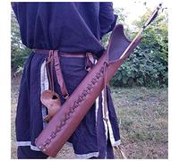 Médiéval Cuir Vintage Flèche Carquois Bow Holder Cosplay Archer Hunter LARP Props Steampunk Recurve Bow Hunt Shoot Bag pour Adulte, Style Médiéval