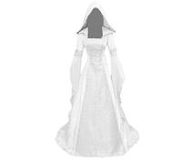 Médiéval Déguisement Adulte Maxi Robe Grande Taille Femmes Robe à Capuche Manches évasées Cosplay Costume pour Halloween Toussaint Carnaval Drame Fête S-5XL