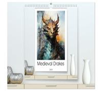 Medieval Drakes (High Quality Premium Wall Calendar 2026 DIN A2 portrait),CALVENDO 12 Month Wall Calendar: Embark on a mystical journey through the ... featuring captivating digital artwork.
