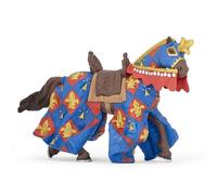 Papo Figurine Cheval bleu Fleur-de-lys réaliste - Collection Fantastique & Médiéval - 3 ans+