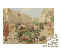 Medieval Europe Puzzles for Elderly 1000 Piece Recyclable Oil Painting Puzzles Puzzle Jeu Accessoires Impossible Difficile Difficile Stimulant Activité 38x26cm/1000pcs
