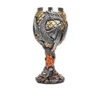 Medieval Goblet - Engraved Stainless Steel Chalice, Fantasy-Themed Wine Cup | Handcrafted Gothic Drinkware, Dragon Decor, Elegant Accessory, Perfect for Celebrations Daily Use