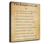 Medieval Knightly Virtues Chivalry Code Quote Canvas Poster for Gaming Room and Study Decor(Unframed,12x18inch(30x45cm))