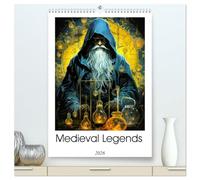 Medieval Legends (High Quality Premium Wall Calendar 2026 DIN A2 portrait),CALVENDO 12 Month Wall Calendar: Embark on a captivating journey through ... knights, dragons and mystical realms.