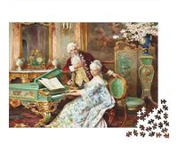 Medieval Oil Painting Puzzle for Adultees 1000Pièces Recyclable Papier Classical Art Jigsaw Puzzle Parent-Enfant Jeu Accessoires Développement Enfants‘s Intelligence Jouet 52x38cm/1000pcs