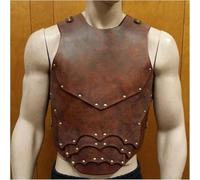Médiéval PU Cuir Coffre Gilet Armure Rétro Guerrier Chevalier Cosplay Armure Homme Gothique Corps Poitrine Armure Halloween Cosplay Déguisements Accessoires, Brown