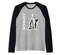 Medieval Renaissance Knight Live Without Fear Warrior Manche Raglan