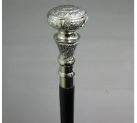 Medieval Replicas Canne de randonnée nottingham rehab supplies canne avec poignée noir floral argenté décoré coups