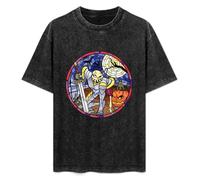 MediEvil Sir Daniel Fortesque Stained Glass Window Horror T-Shirt Unisex Black Tee L