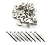 Medifier 25 pièces de vis de connexion pour meubles avec écrou excentrique, verrou à came avec chevilles métalliques autotaraudeuses, vis pour placard, tiroir, armoire, panneau de meubles, connexion 1