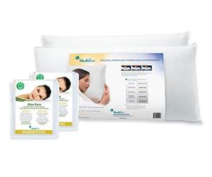Mediflow 5222 Lot de 2 Coussins orthopédiques avec Housse de Protection à l'aloe Vera Blanc 40 x 80 cm