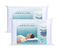 Mediflow Oreiller À Eau en Mousse À Mémoire De Forme avec Gel Rafraîchissant Réglable pour Soulager Les Douleurs, Personnes Dormant sur Le Côté, Le Dos Et Le Ventre (50 x 70 cm Lot de 2)