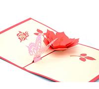 Medigy 3d Pop Up Cartes de vœux Cartes vierges pour la plupart des Occastions (fleur et un papillon)