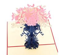 Medigy Carte de vœux pop-up 3D blanche Motif fleur de rose