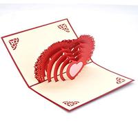 Medigy - Carte de vœux Pop-up 3D Pour la Saint-Valentin, les amoureux, les couples, les mariages, les rendez-vous, les anniversaires de mariage Motif cœur