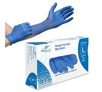 MediHands - Gants en vinyle sans poudre - Jetables - Sans latex - Taille L - Lot de 100