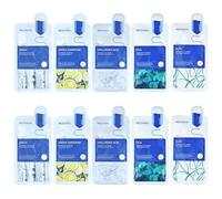 Mediheal Dermaplus Lot de 10 masques en feuille de bouleau, cica, acide hyaluronique, aloe, feuille de cœur - 5 variantes aléatoires, 2 pièces chacun - Kit de soins de la peau coréen, cadeau beauté