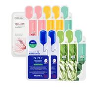 Mediheal Lot de 10 masques faciaux (5 variétés de 2 chacune) - Vita, Tea Tree, Madecassoside, Collagène & N.M.F Retinol - Masque facial hydratant, apaisant et raffermissant de Corée