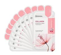 Mediheal Lot de 10 masques faciaux essentiels au collagène (5 pièces/10 pièces), pour tous les types de peau, liftant et raffermissant