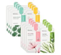 Mediheal New Essential Hero Lot de 16 masques faciaux (collagène arbre à thé Madecassoside Vita) Combinaison de masque coréen pour soins de la peau Kbeauty Peau de verre coréenne